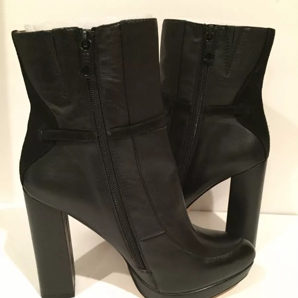 BCBGmaxazria Tabitha boots heels leather black 9 - Picture 4 of 13